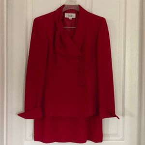 Two piece red suit.